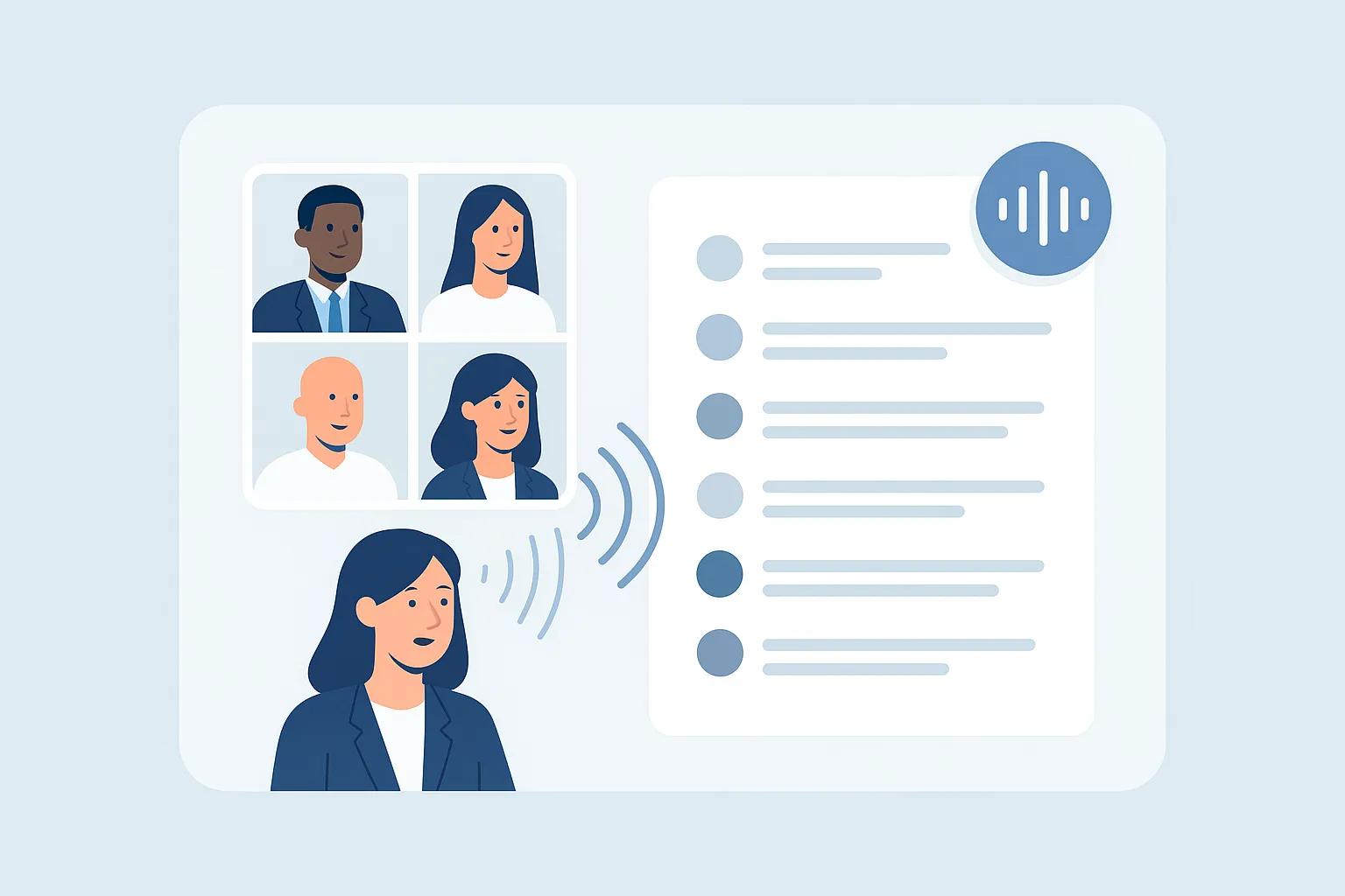 AI Meeting Summarizer real-time transcription interface