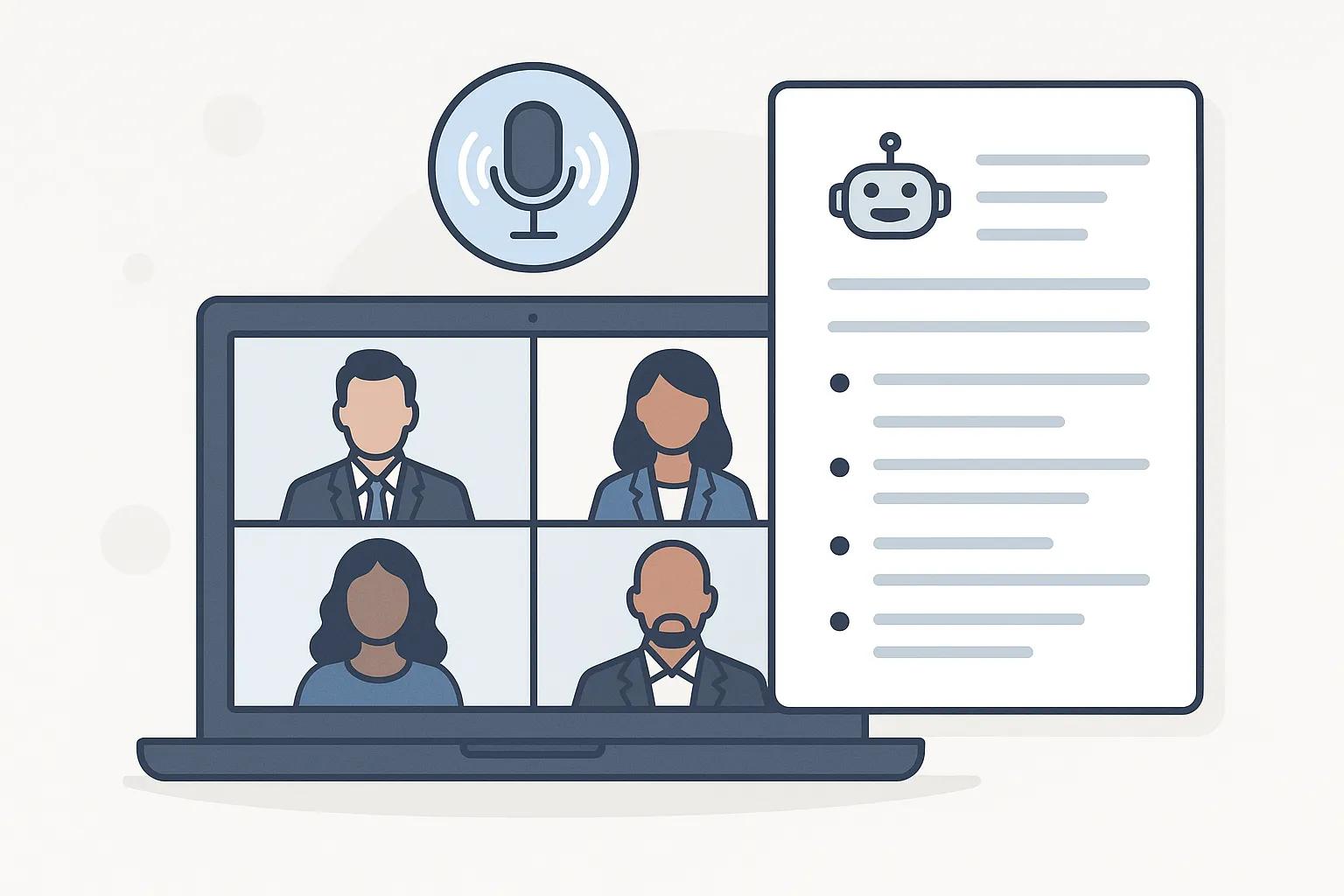 AI Note Taker automatically transcribing meeting conversations