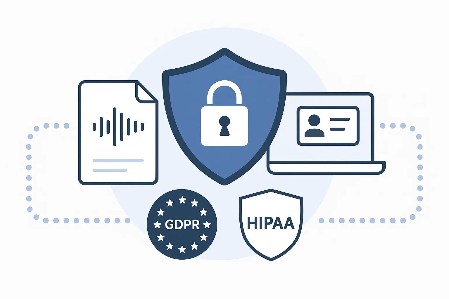 Secure audio to text processing with privacy protection