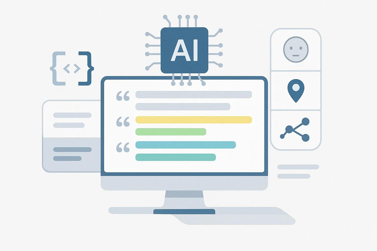 AI-powered Interview Analysis coding interface showing automated theme detection