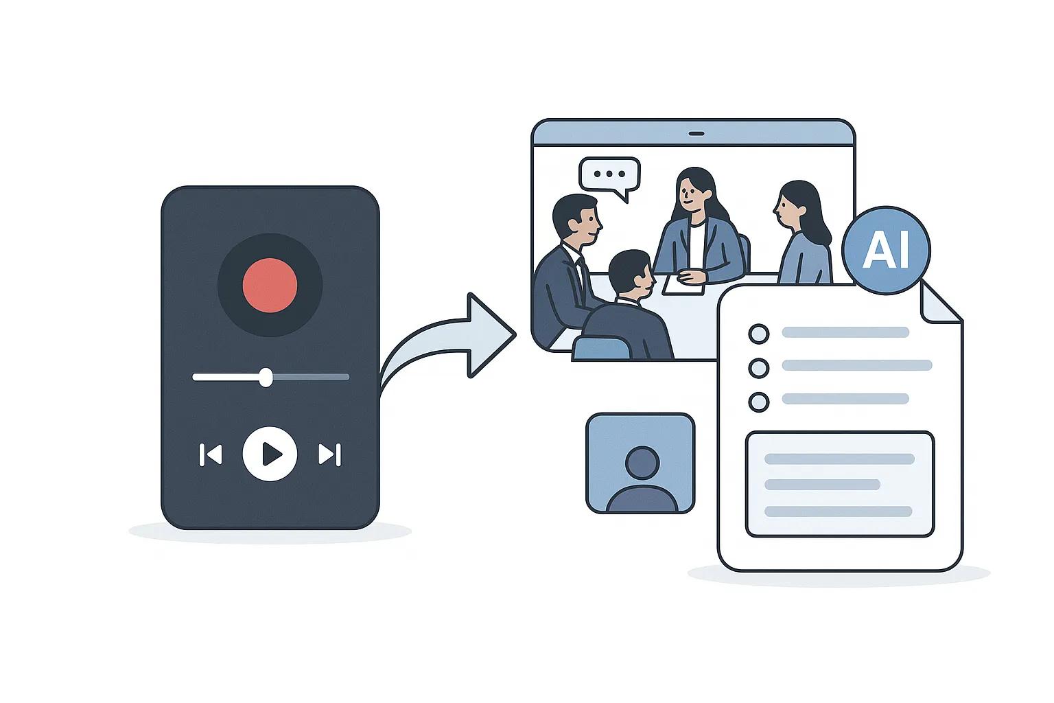 AI Meeting Recorder transcription interface