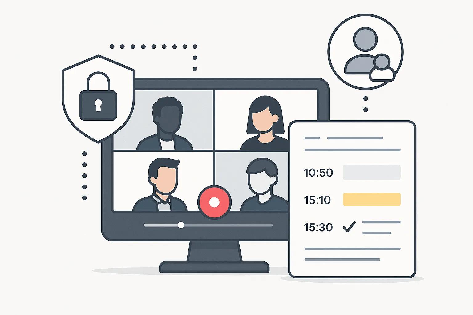 Secure meeting recording and sharing interface