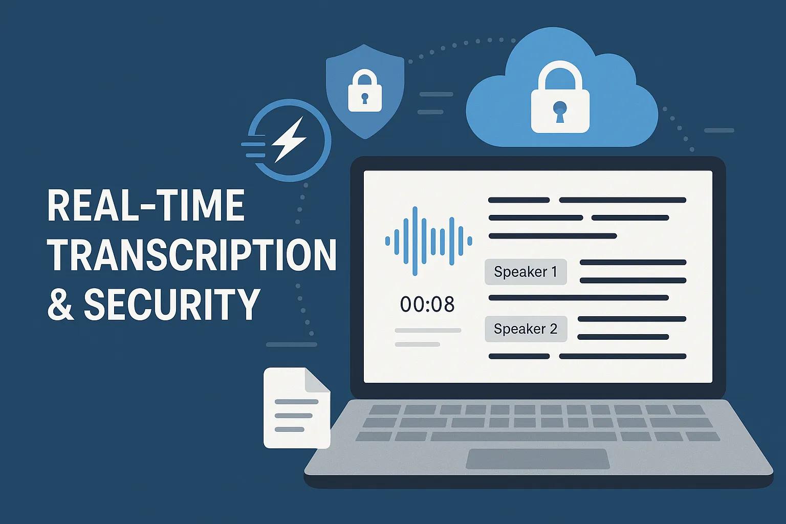 Recording To Text real-time transcription with security features