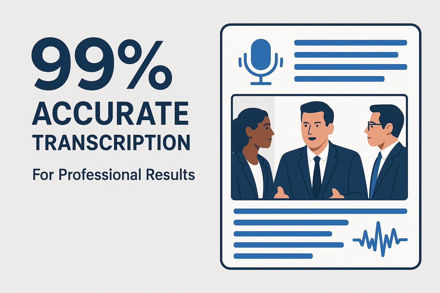 Transcribe Skype Meetings accuracy dashboard showing 99% transcription precision