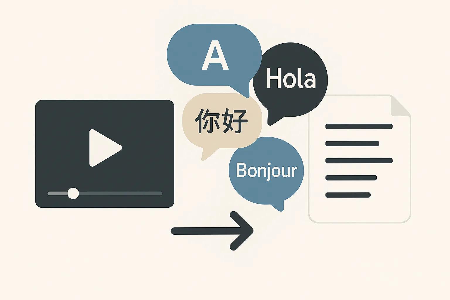 Video To Text multilingual transcription support