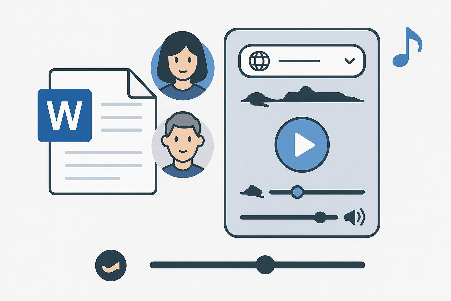 Word File To Audio voice customization and audio controls