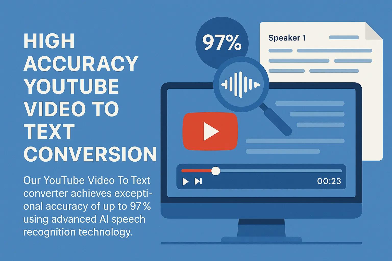 High accuracy Youtube Video To Text conversion with AI technology